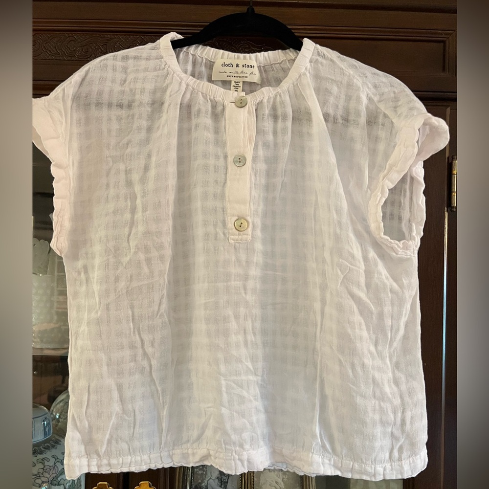 Cloth and Stone White sheer blouse
